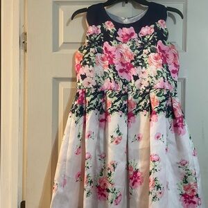 Bonnie Jean Navy and Pink Floral Dress